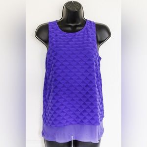 Oiselle, lightweight, Purple Textured Layered workout Tank Top size 4